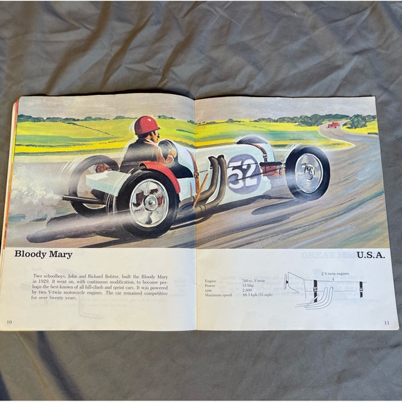 Vintage 1978 Super Book Of Racing Cars By Michael Shulan Soft Cover Illustrated - Picture 6 of 10